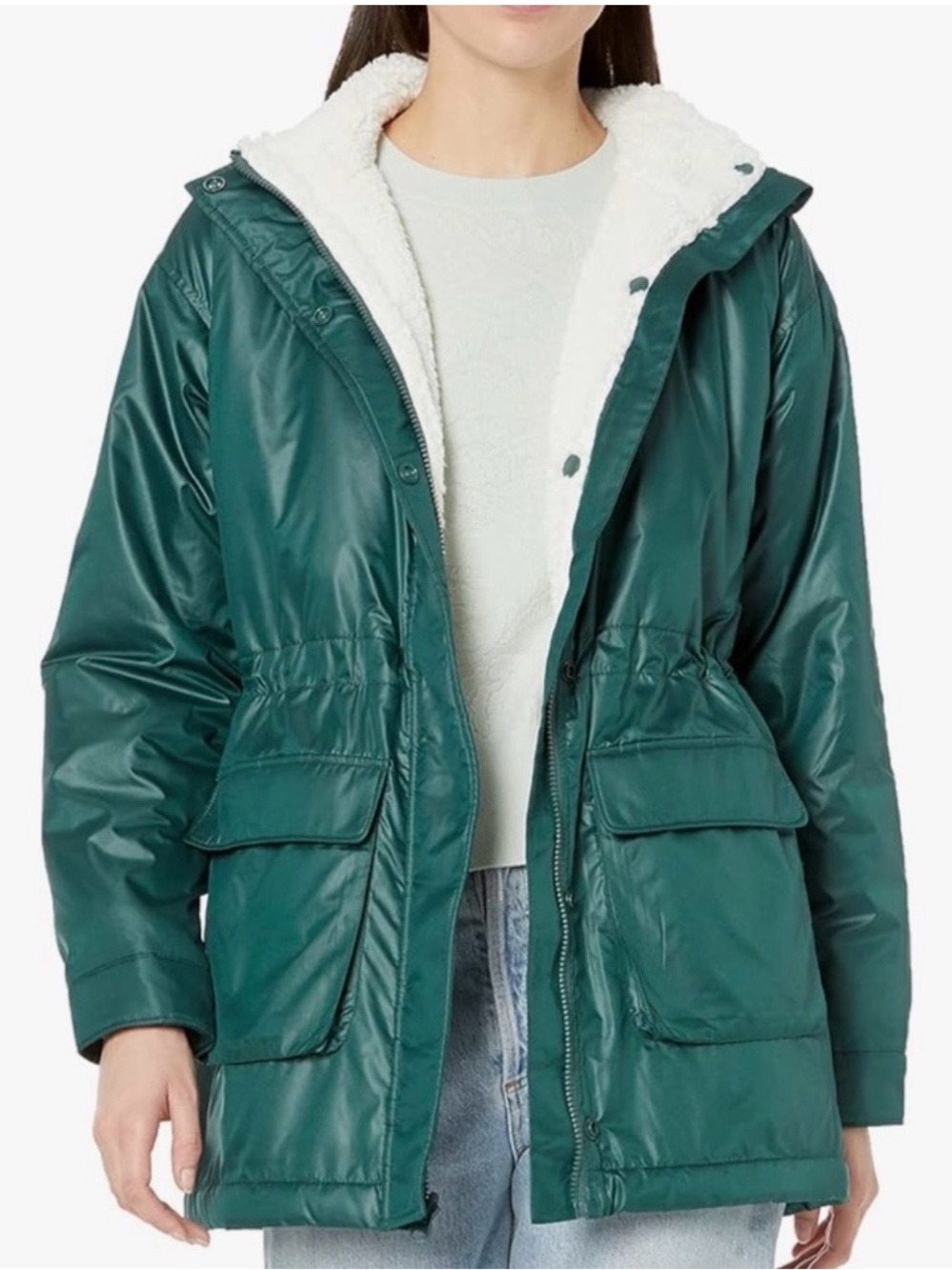 Anthropology Monrow Teal Reversible Sherpa Jacket- Size Small.     NWT